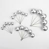 5pcs Gold  Ball Silver Ball Cake Topper Happy Birthday Party Cake Decorative Plug-in