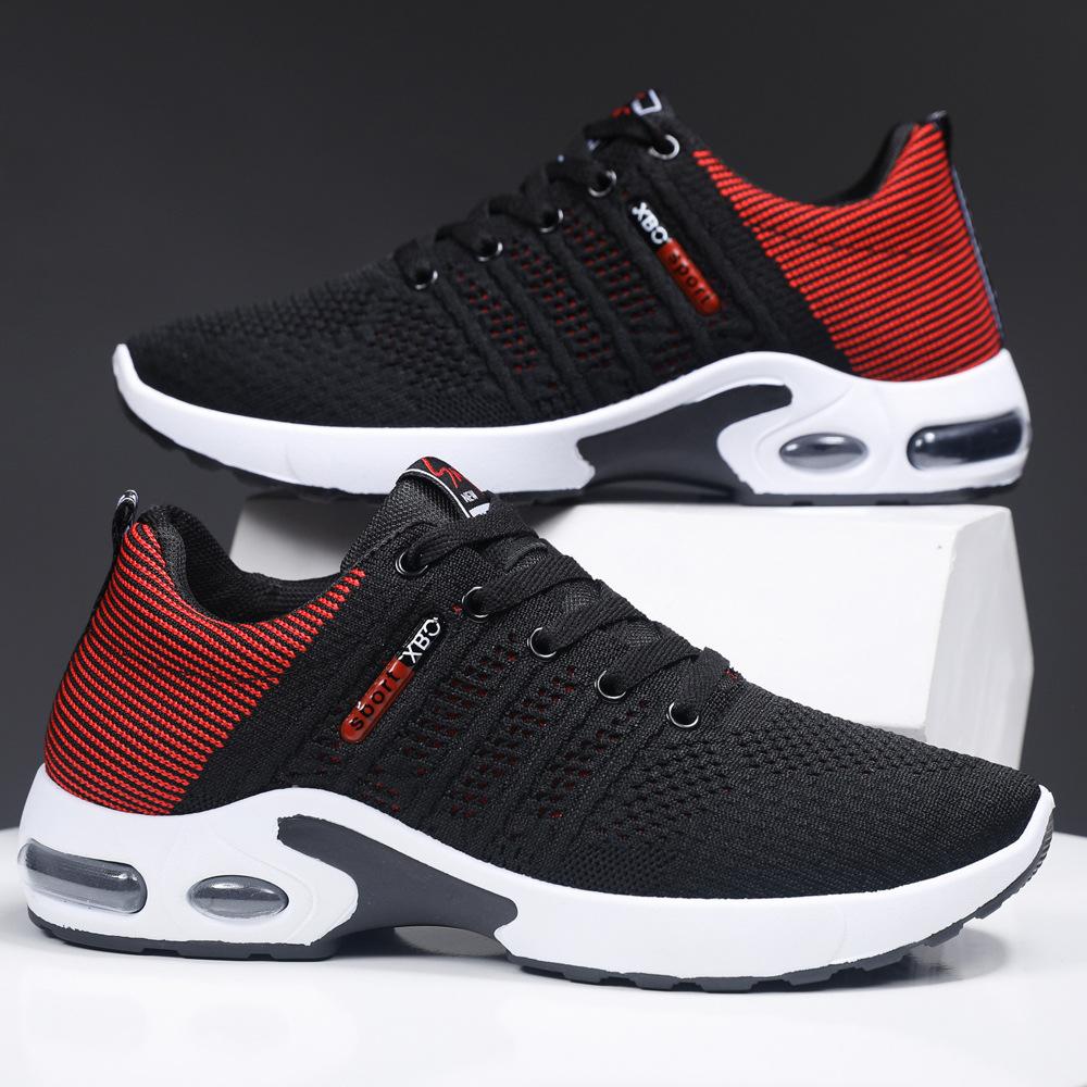 Men's Shoes Spring and Summer Fashion Breathable Casual Running Shoes Youth Soft-soled Springback Flying Woven Sneakers