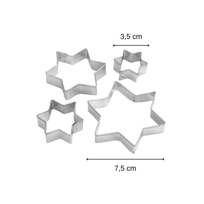 Lot de 4 emporte-pièces de noël en forme d'étoiles zenker emporte-pièces