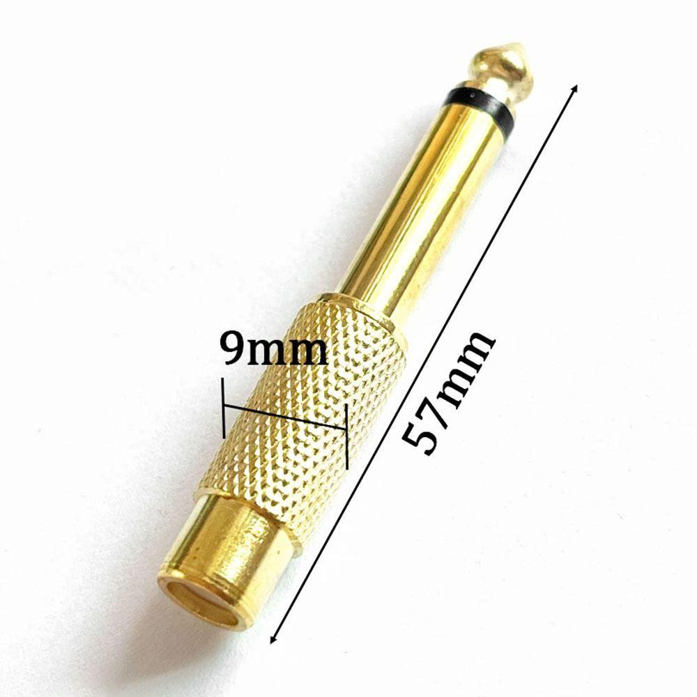 10Pcs Mono TS Plug Design 1/4" Mono TS Male Connector Gold-Plated Audio Adapter  DIY Audio Equipment
