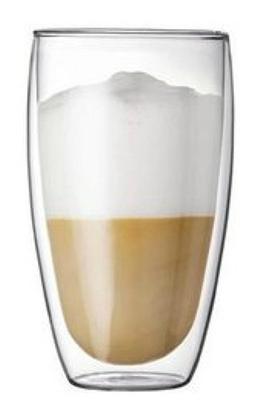 Morningplace Glass Cup Double-Walled Tumbler, Heat-Resistant (450ml)