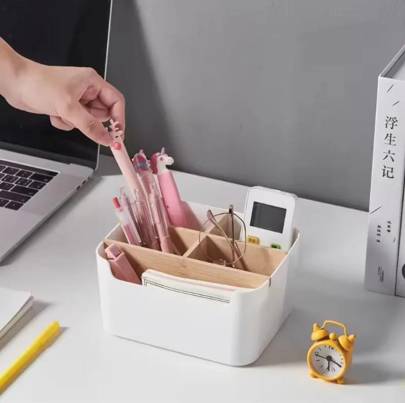 1pc Perforation-Free Compartmented Storage Container Multi-Functional Household Sorting Desktop Storage Box