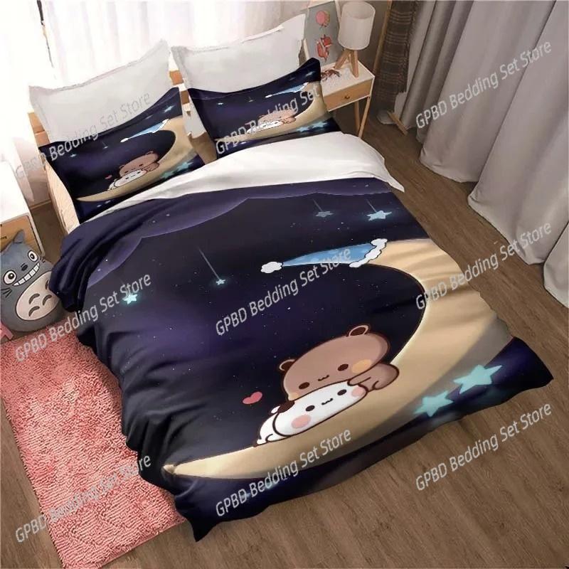 Bubu Dudu Cartoon Cute Bear Kawaii Comfortable Duvet Quilt Cover Pillowcase Bedding Set Children Bedroom Decoration Home Textile
