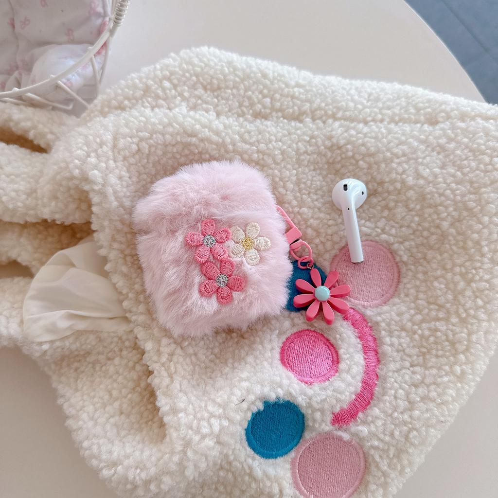 Cute Plush Flower for AirPodspro1 Apple Bluetooth Headset Case 1/1/1 Generation Protective Case Small and Fresh