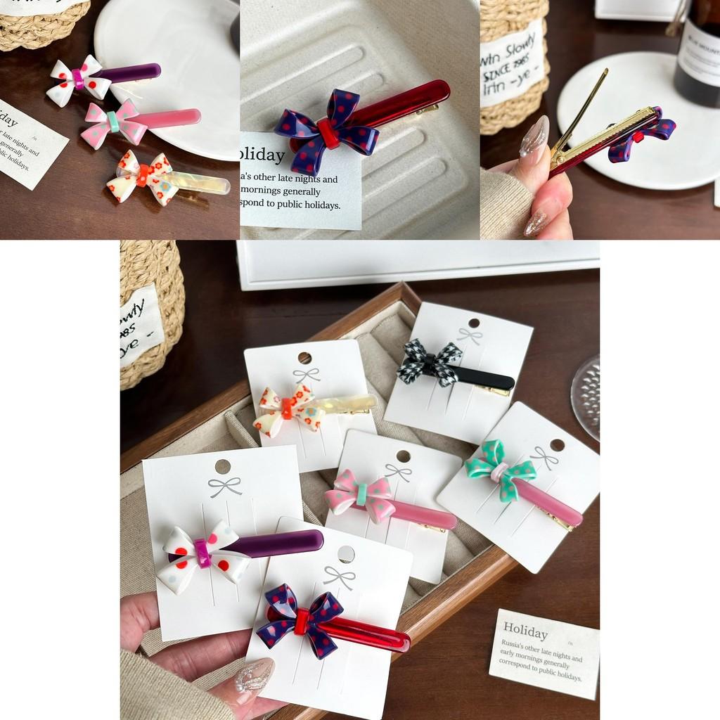 Simple And Stylish Duckbill Hair Clips With Delicate Bow Design For Womens Fashion