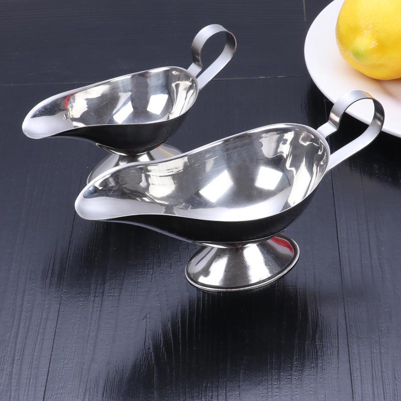 Stainless Steel Gravy and Sauce Boat - Black Pepper Sauce Pot, Non-Magnetic, Hotel Restaurant Supplies.
