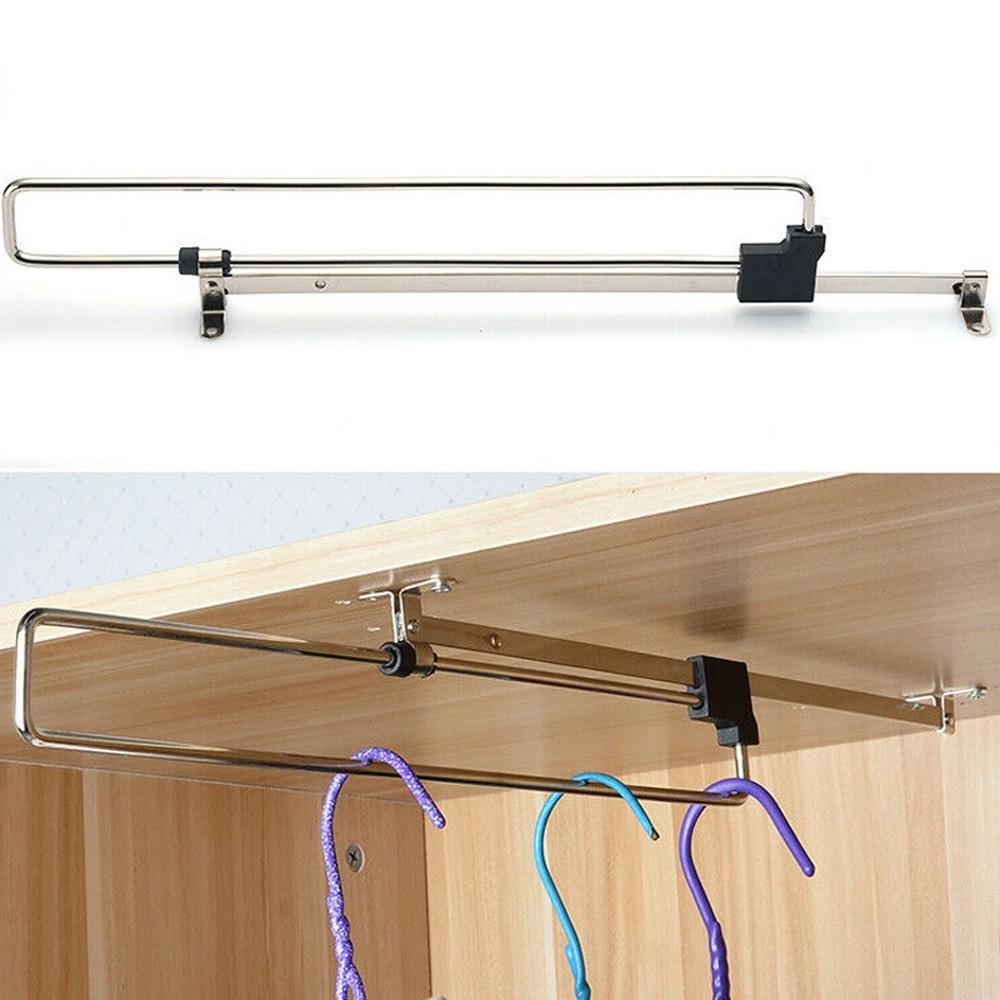 Extendable Clothes Hanger Rail for Wardrobes, Cabinets, and More, Chrome Plated