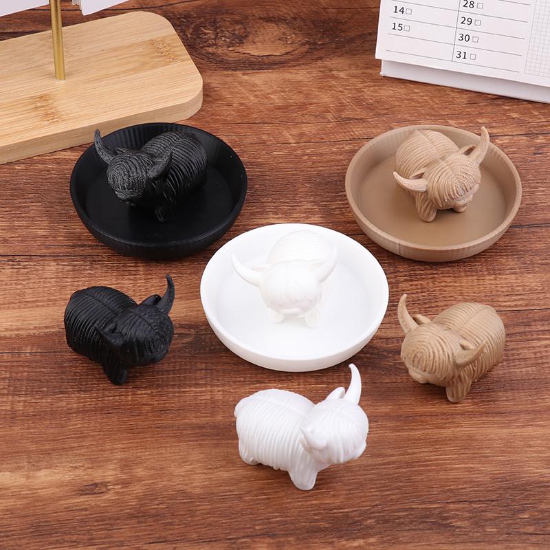 Highland Cow Ring Earring Holder Jewelry Stand Home Office Desktop Ornament Decoration Gifts