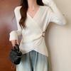 Long Sleeve Oversized Kintted Casual Spring Autumn T Shirt Tops Women T-shirt