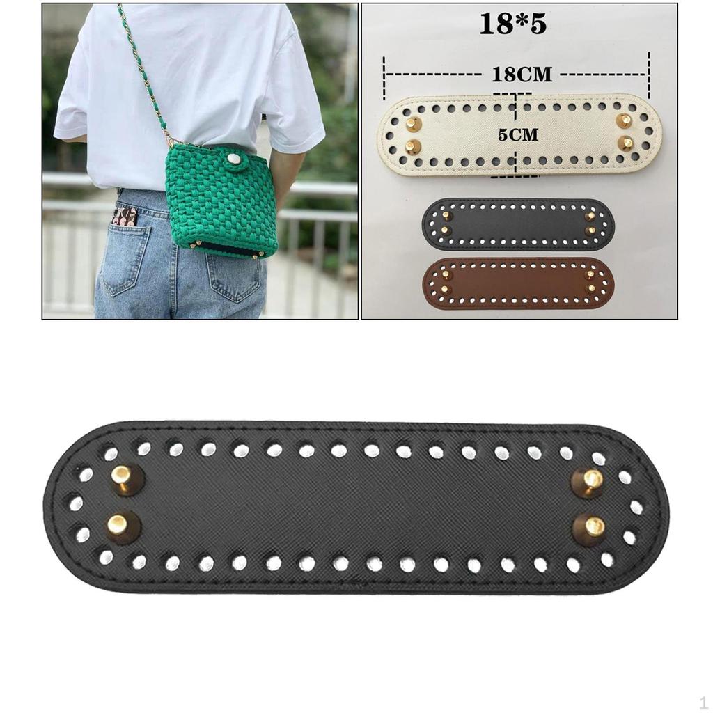 18x5cm 7.09x1.97 Inch Crochet Bag Bottom Leather Bottoms for Bags Cushion Base with Holes and