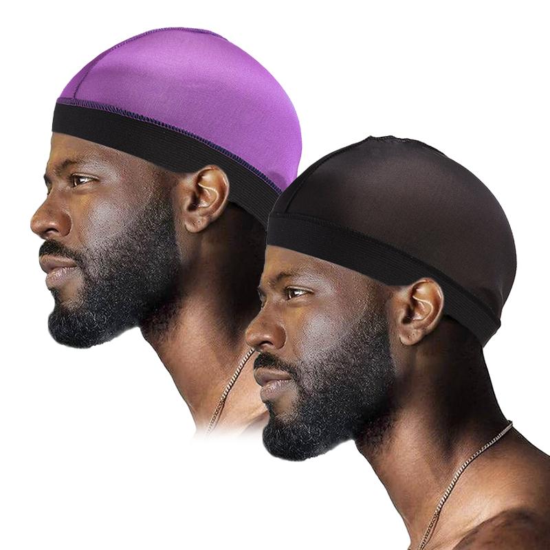 2PCS/LOT Silky Dome Wave Cap Elastic Bandanas Unisex Wig Cap Night Sleep Headcover Cancer Hair Loss Chemo Cap Hair Accessories