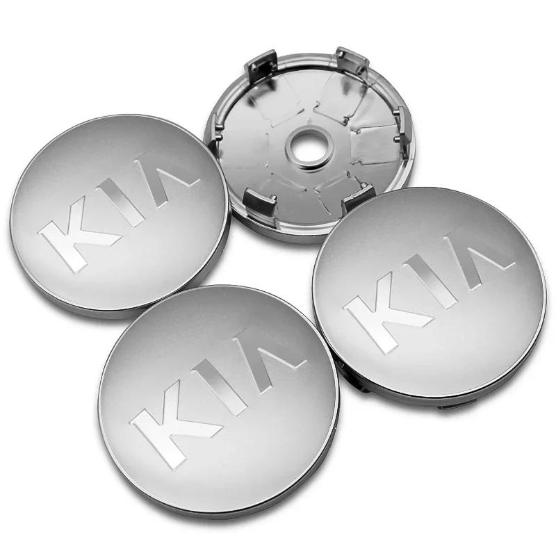 4 Stück 60mm Auto Radnabenabdeckungen Felgenabdeckung Plakette Emblem Aufkleber Zubehör für KIA Rio Ceed Sportage Cerato Sorento K3 K5