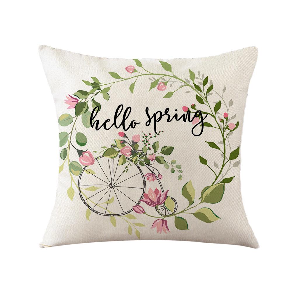 Thick Linen Printed Fabric Pillowcase Large Cushion Sofa Office Bedside Pillowcase Lumbar Pillow Car Backrest