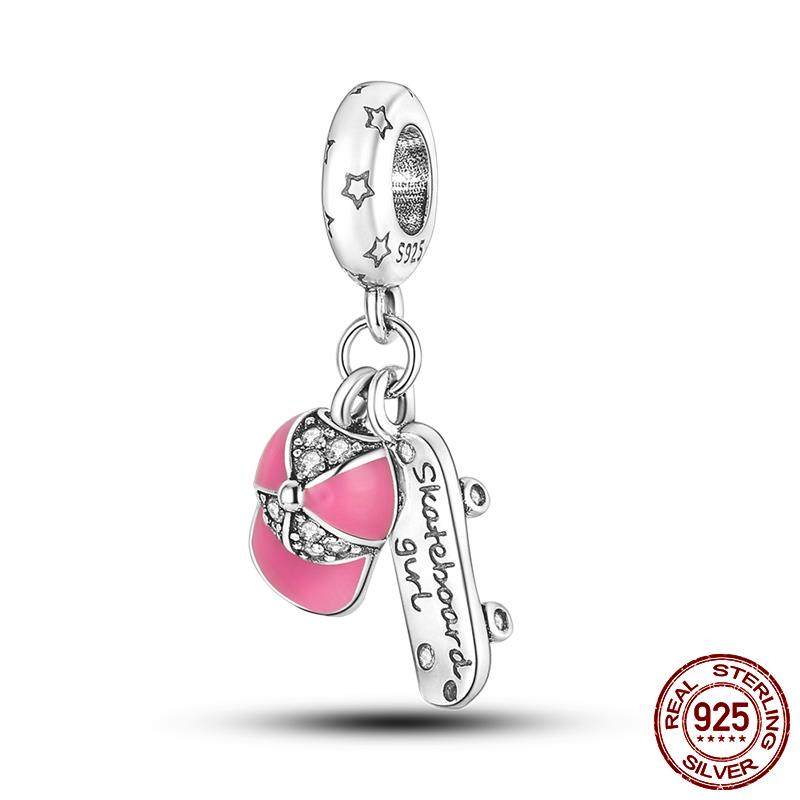 World Football Sport Soccer Dumbbell Yoga Dangle Charms Fit Accessories Bracelets Necklace Beads Copper Women Jewelry Making