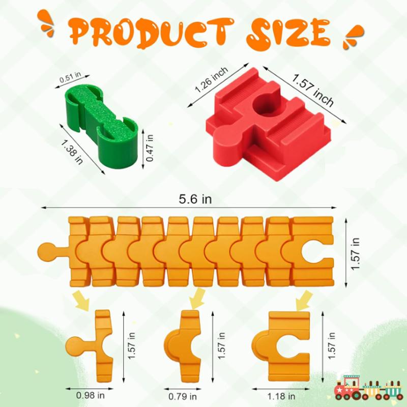 Wooden Train Track Accessories Colorful Flexible Track Train Track Connector Compatible with All Major Brands Wood Track