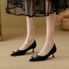 Yuanlitong Leather Women's Shoes Are Comfortable and Soft-soled, Not Tired Feet, French Single Shoes, the Same High-heeled Shoes In Shopping Malls, W