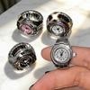Vintage Punk Quartz Finger Watch Ring for Women Men Couple Digital Watch Elastic Stretchy Band Finger Ring Jewelry Clock