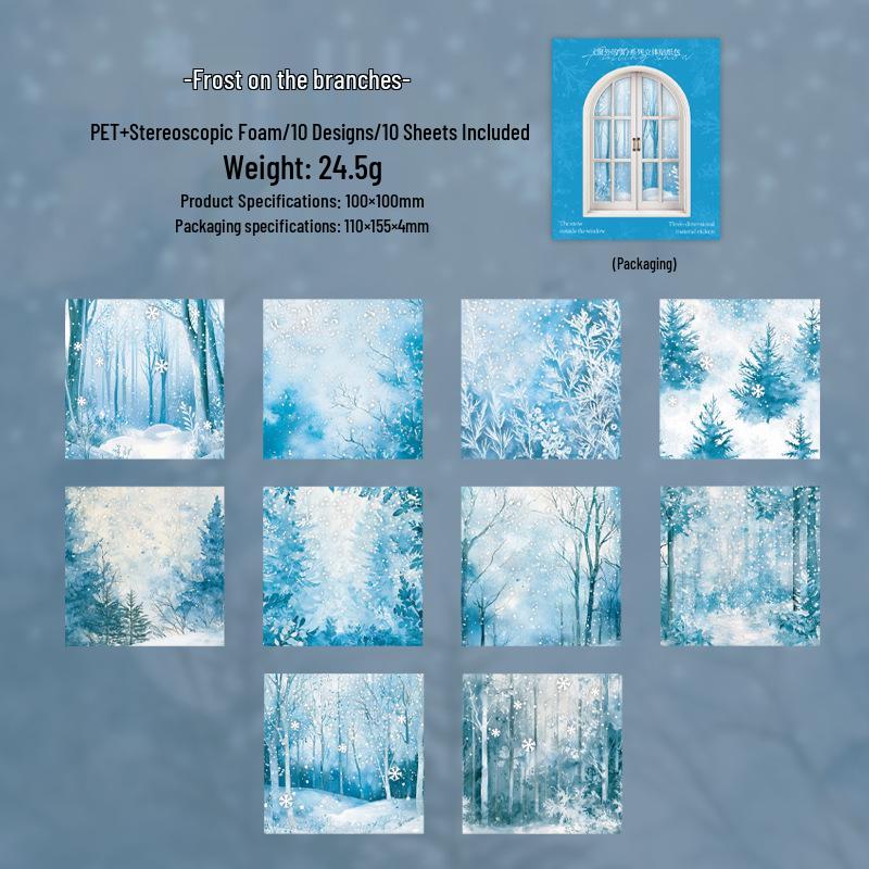 Ketchup Girl Snowflakes 3D Winter Scenery Sticker Pack – 6 Types