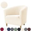 Jacquard Club Chair Slipcover Polar Fleece Barrel Tub Chair Covers Stretch Armchair Sofa Cover Living Room Furniture Protector
