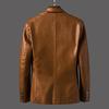 Leather Men's Korean Version Trend Slim Fitting Fashion Business Jacket Men's Jacket Autumn and Winter Motorcycle Leather Jacket Men's Clothing