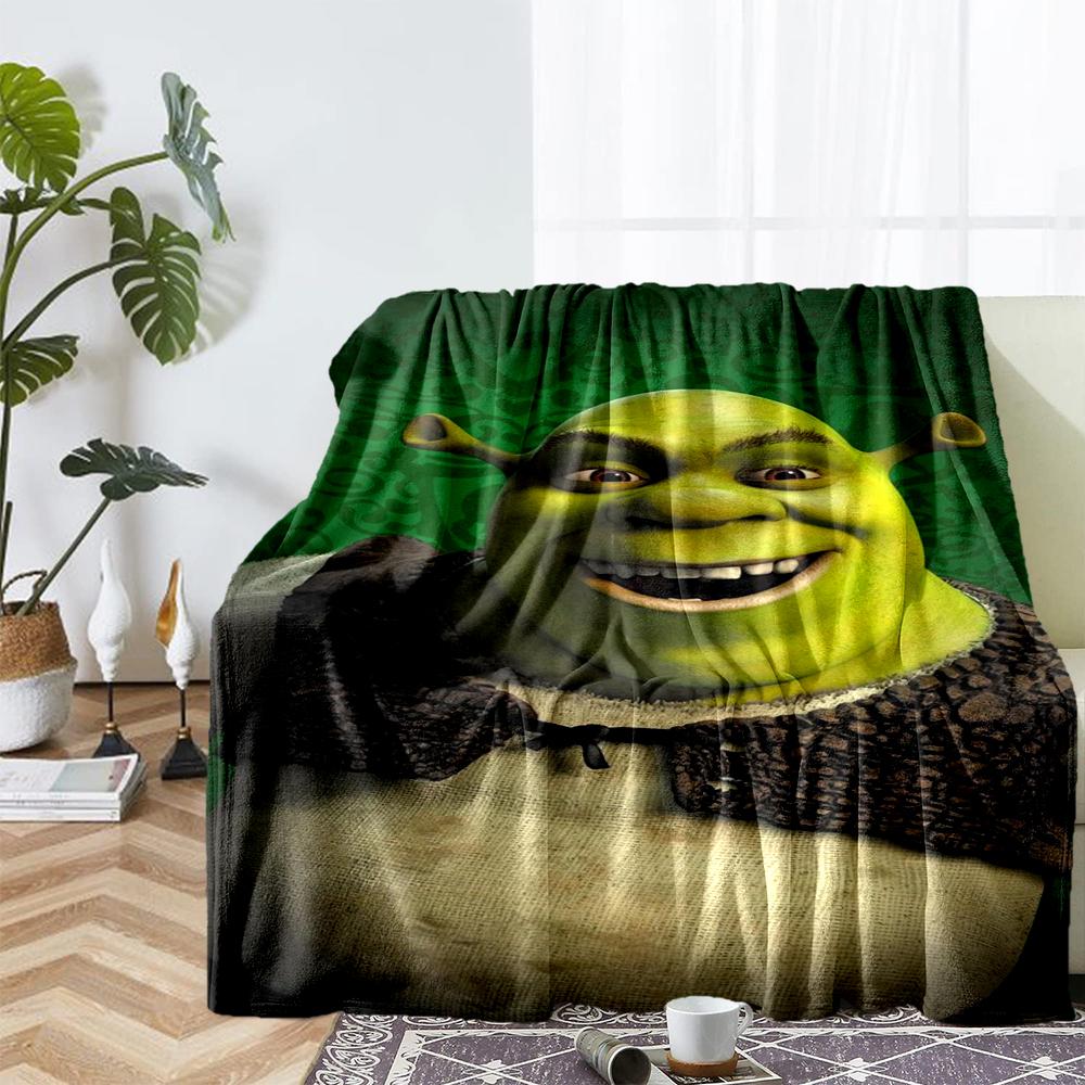 Shrek Theme Printed Blanket - Perfect for Couch, Bed, Travel & Outdoor Use | Machine Washable, Cozy & Durable.