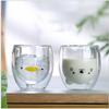 250ml Creative Cute Bear Double-layer Coffee Mug Double Glass Animal Milk Glass Lady Cute Cat Duck DogChristmas Gift Bar Tool