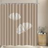 1pc Ginkgo leaf patterned shower curtain, polyester fabric, machine washable, with hooks, suitable for bathroom décor.