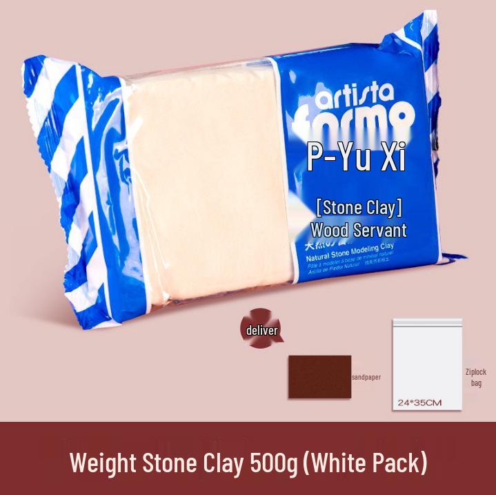 Ladoll White Air-Dry Clay Kit 500g - No-Bake DIY Stone Clay for Figures