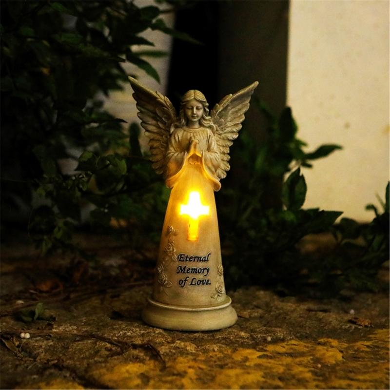 

Solar Angel Statues Garden Decors Resins Praying Angel Figurines Garden Memorial Angel for Patios Lawn Yard Porch Decors China Mainland