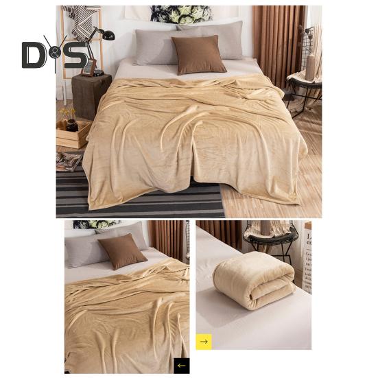 Flannel Blanket Thickened Double-sided Fluff Plush Solid Color Office Nap Dormitory Home Bed Sofa Travel Cozy Warm Winter Blanket