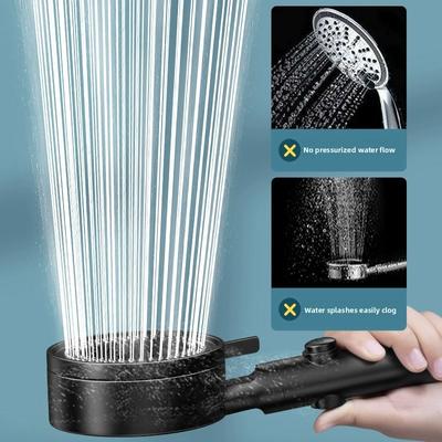 Pommeau de douche filtrant pressurisé à six vitesses, pommeau de douche de salle de bain avec pression accrue et grand débit d'eau