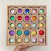 Large Wooden Fairy Tale Windows Blocks with Sparkling Stone Acrylic Toy Gems Transparent Window Stacking Blocks for Children