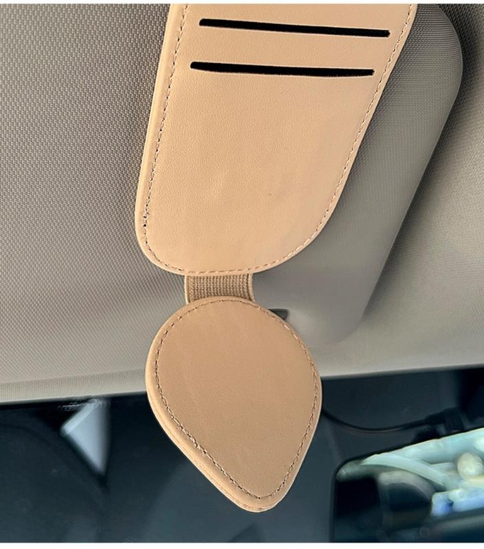 Universal Car Visors Clip Not Slip PU Leather Design Soft Padding Secure Storage Driver Accessory Upgrades For Eyewear