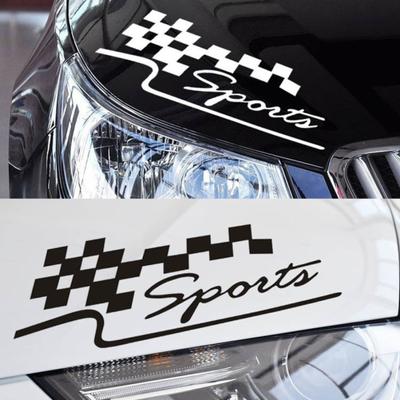 SPORT Letter Checkered Racing Flag Abnehmbarer Autoaufkleber Auto Reflektierender Aufkleber