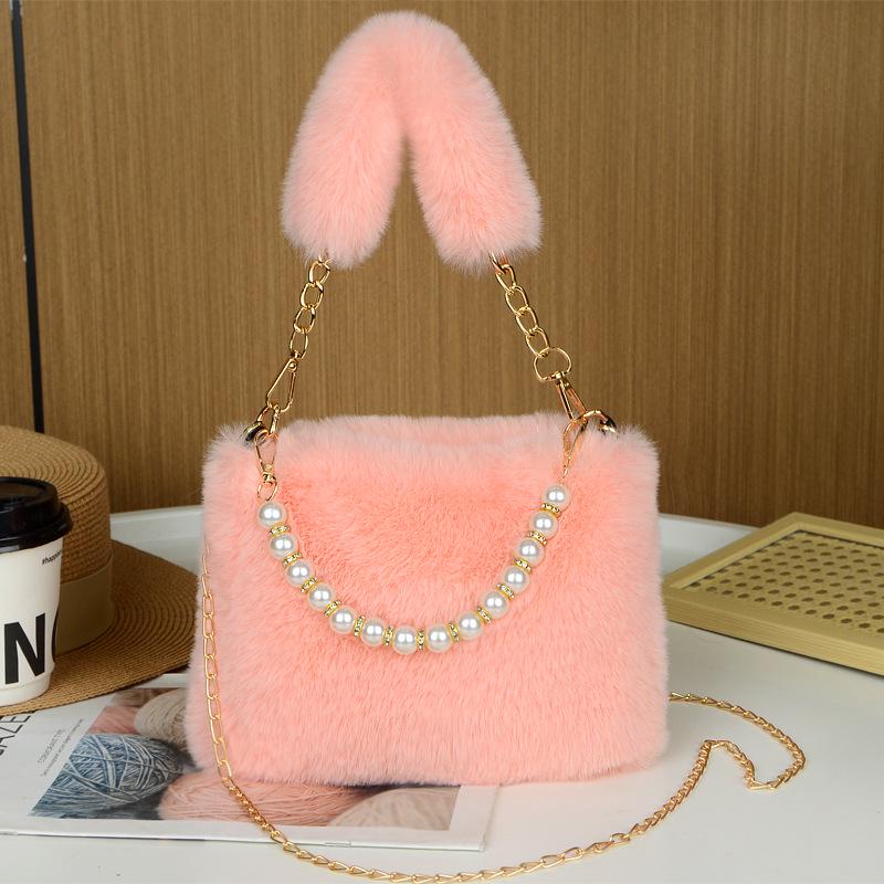 Women's Plush Crossbody Bag - Versatile, Large Capacity Handheld Shoulder Bag for Students.