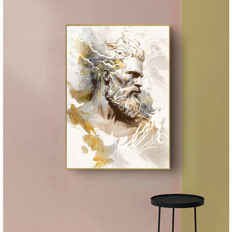 Abstract Figure Statue Canvas Painting Wall Art Watercolor Posters Print for Living Room Home Decor Unframed