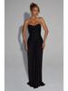 Elegantes Europäisches & Amerikanisches Damen-Formelles Schlank geschnittenes Kleid für Frühling/Sommer mit tiefem Ausschnitt, Pailletten, Reißverschluss und Falten-Design