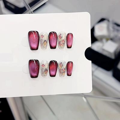 Pure Hand-made Phototherapy Wearable Nail Tablets Chameleon Wearable Nails Finished Products Reused Nail Art