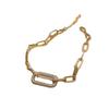 Retro Geometric Inlaid Diamond Bracelet: Korean Fashion Chain for Trendy Internet Celebrities