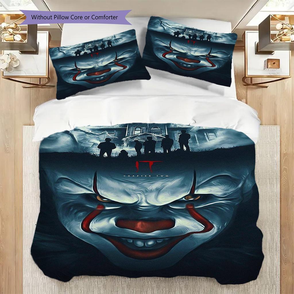 Clown Horror Set Bedding 1 Duvet Cover 2 Pillowcase Without Core Soft And Comfortable Christmas Birthday Gift Bedding Set Bedding