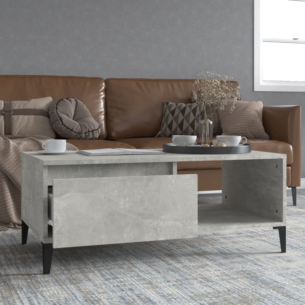  Coffee Table, Concrete Grey, 90x50x36.5 Cm