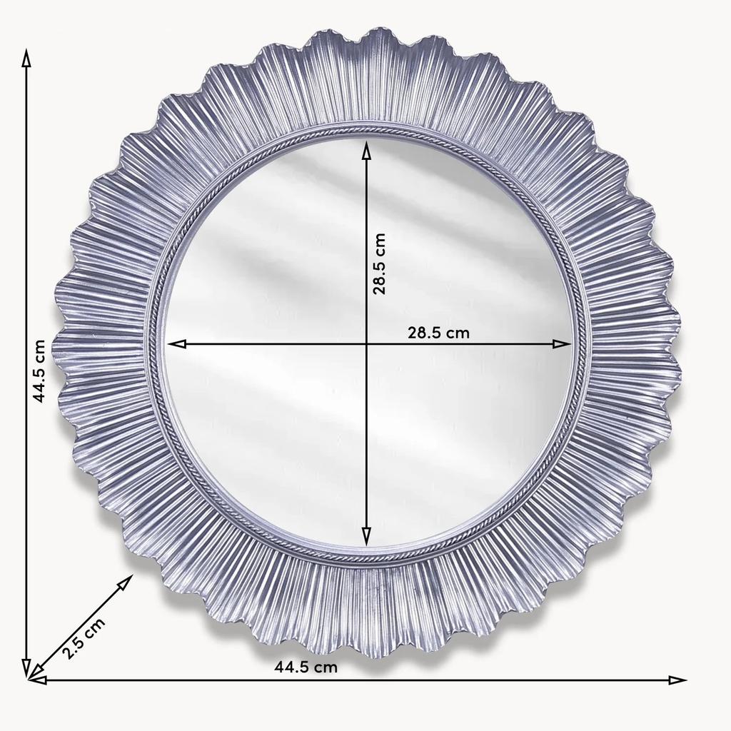 Flashy Wall Mirror In Silver Color