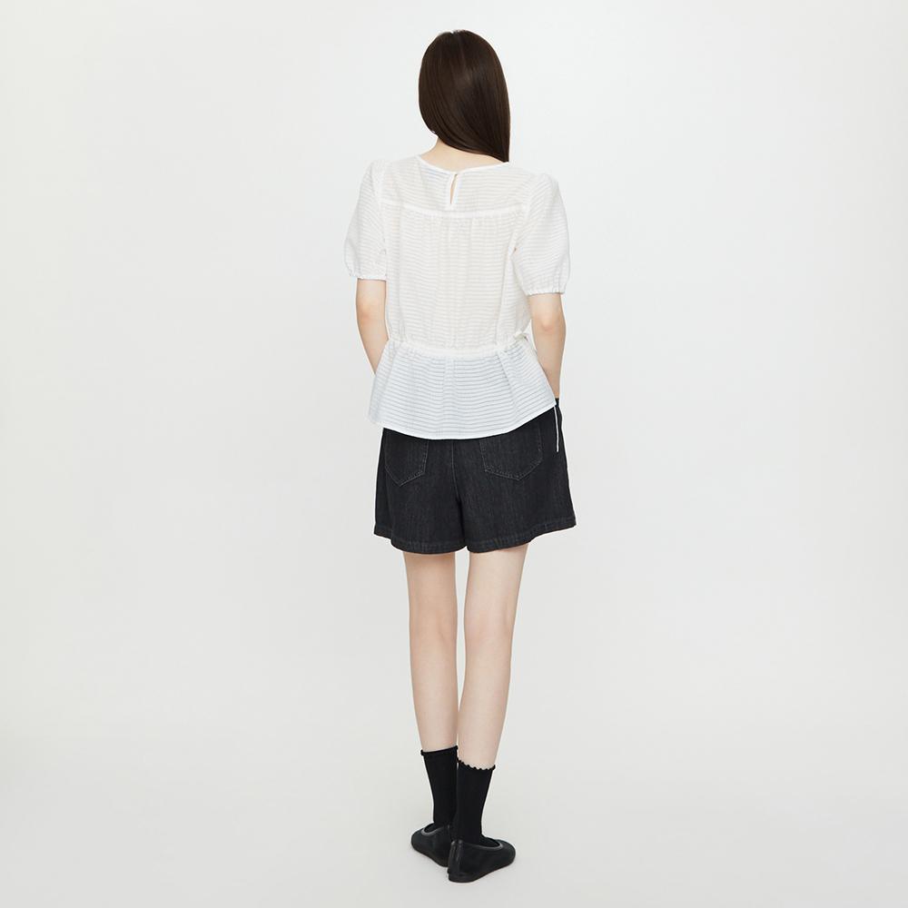 LAP Tuck Band Denim Shorts As2Dp461