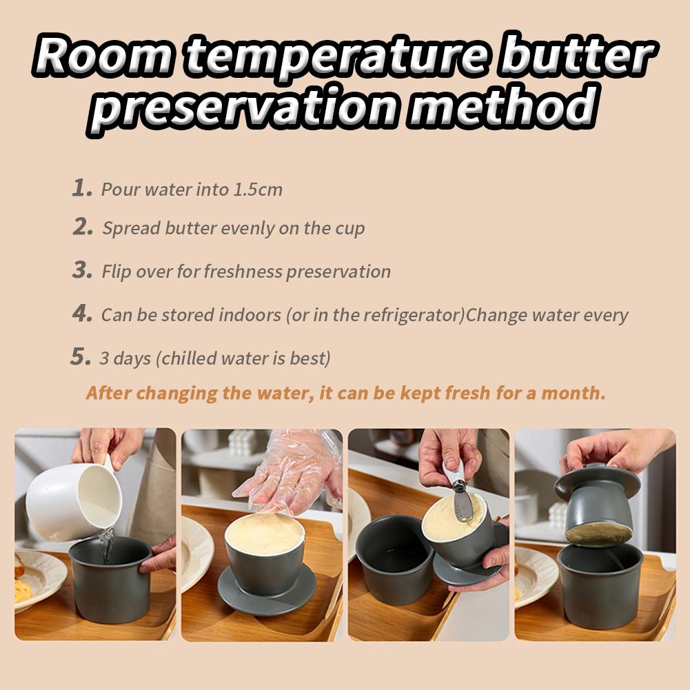 Butter Crock, Butter Container With Scraper, Lid, Smooth Edges, Bottom Anti Slip, Ceramic French Butter Dish Festival For Family, Friends, Holiday...