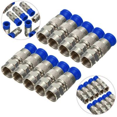 10X Rg6 F Conector de compressão Cabo coaxial Conjunto de ferramentas de compressão de encaixe coaxial