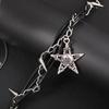 Dark Style Pentagram Leather Choker - Rivet Punk Clavicle Chain for Cool Couples and Hip Hop Trendsetters