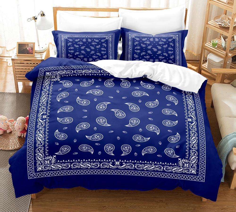Luxury 3D Paisley Print Bandana Duvet Cover Queen And King Size Kids Bedding Sets Home Living 3 Piece Set With 2 Pillowcases