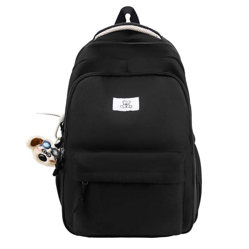 

Школьный рюкзак для средней школы, женский, большой емкости, рюкзак в стиле колледжа чёрный