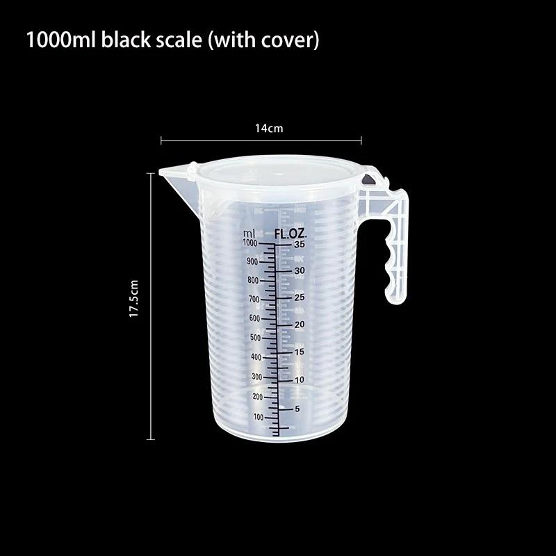 100-5000ml Plastic Measuring Cup with Lid Graduated Liquid Container Kitchen Clear Baking Measuring Tools High Volume