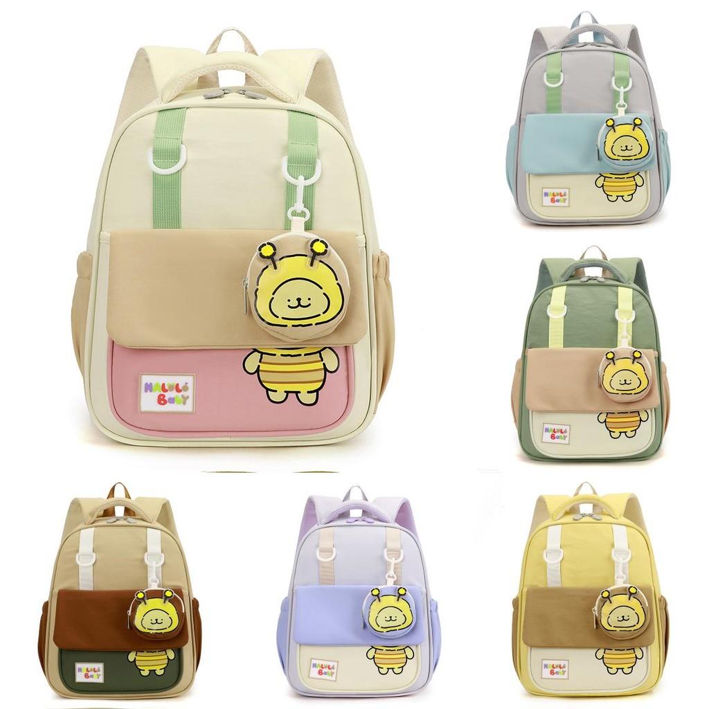 Pattern Toddler Bee Backpack With Lightweight Nylon Cartoon Schoolbag Kids For